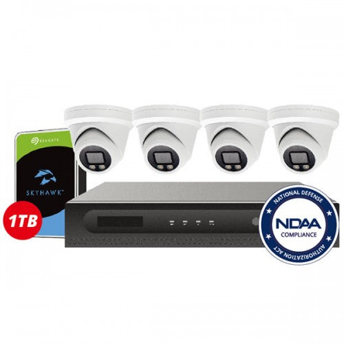 4CH NDAA 6MP FULL COLOR 4CH AI IP PACKAGE (See Color Day & Night)