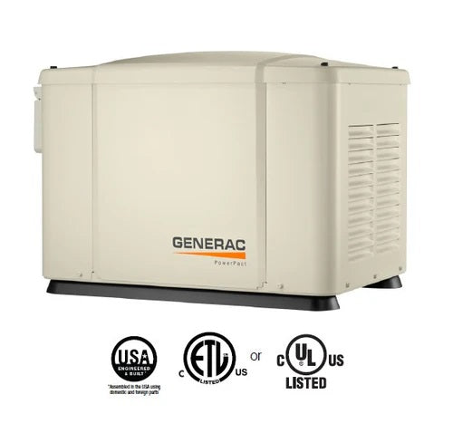 Generac 7.5 KW Air Cooled Standby Generator Steel Enclosure 8 Circuit