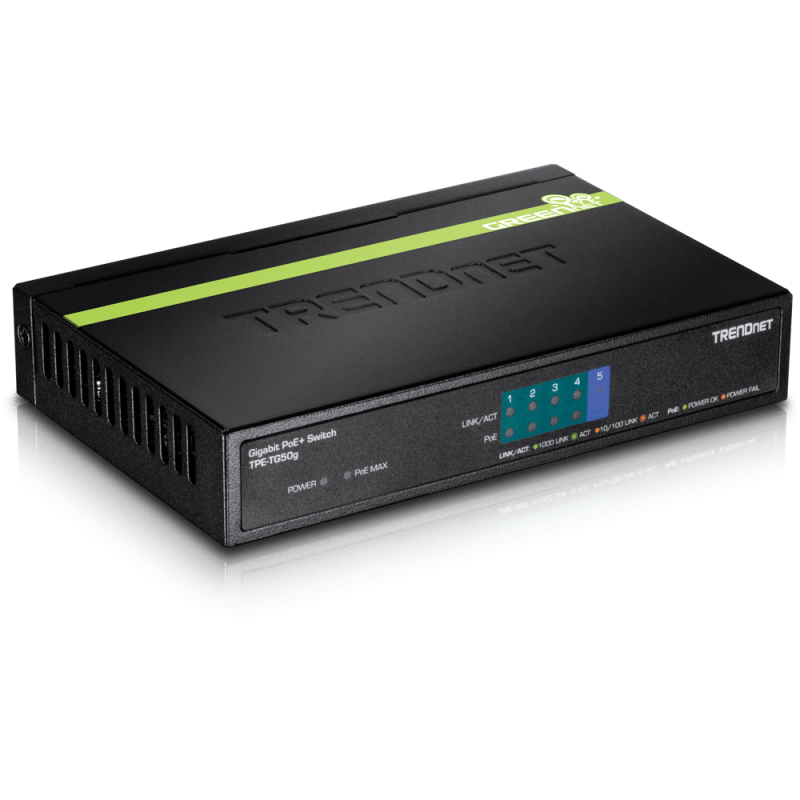 TRENDnet 5 Port Gigabit Desktop PoE+ Switch (31W POE)