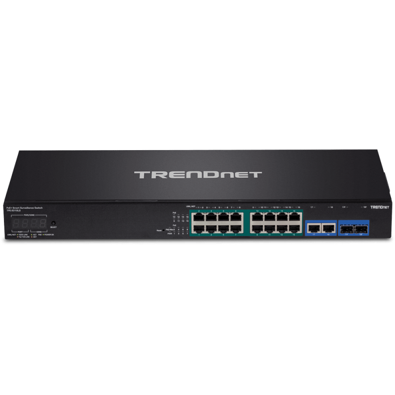 TRENDnet 18 Port Gigabit PoE+ Smart Surveillance Switch, Extended PoE