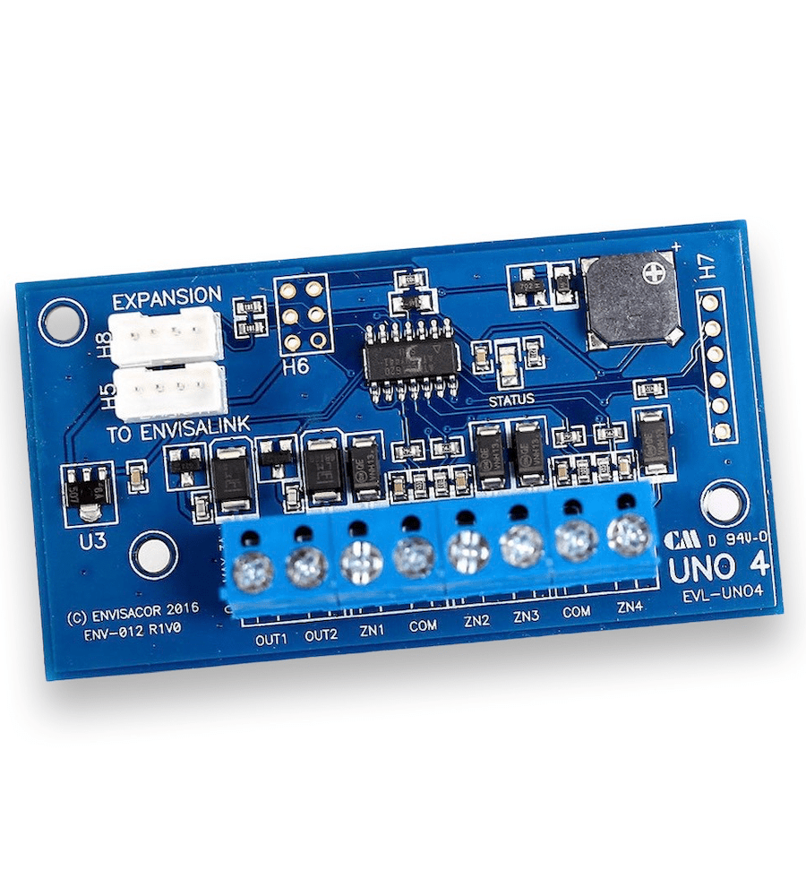 UNO4 Expansion Board for EVL-UNO, Adds 4 Wired Zones **Not for UNO-CG/IP**