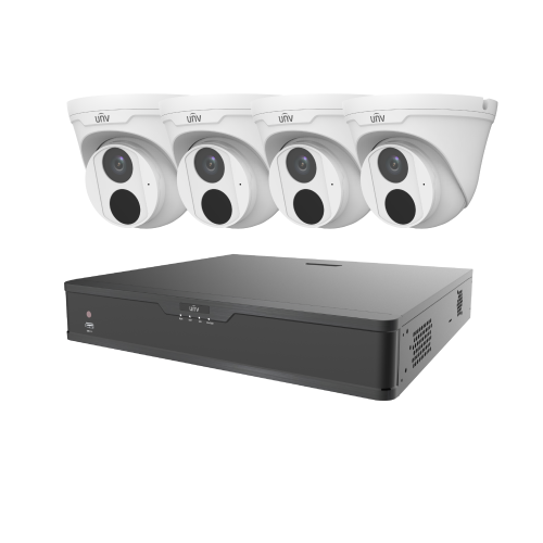 Uniview UNV IP Camera Kit, 4 Channel NVR + 4 x 4MP IP Turrets, 1TB HDD